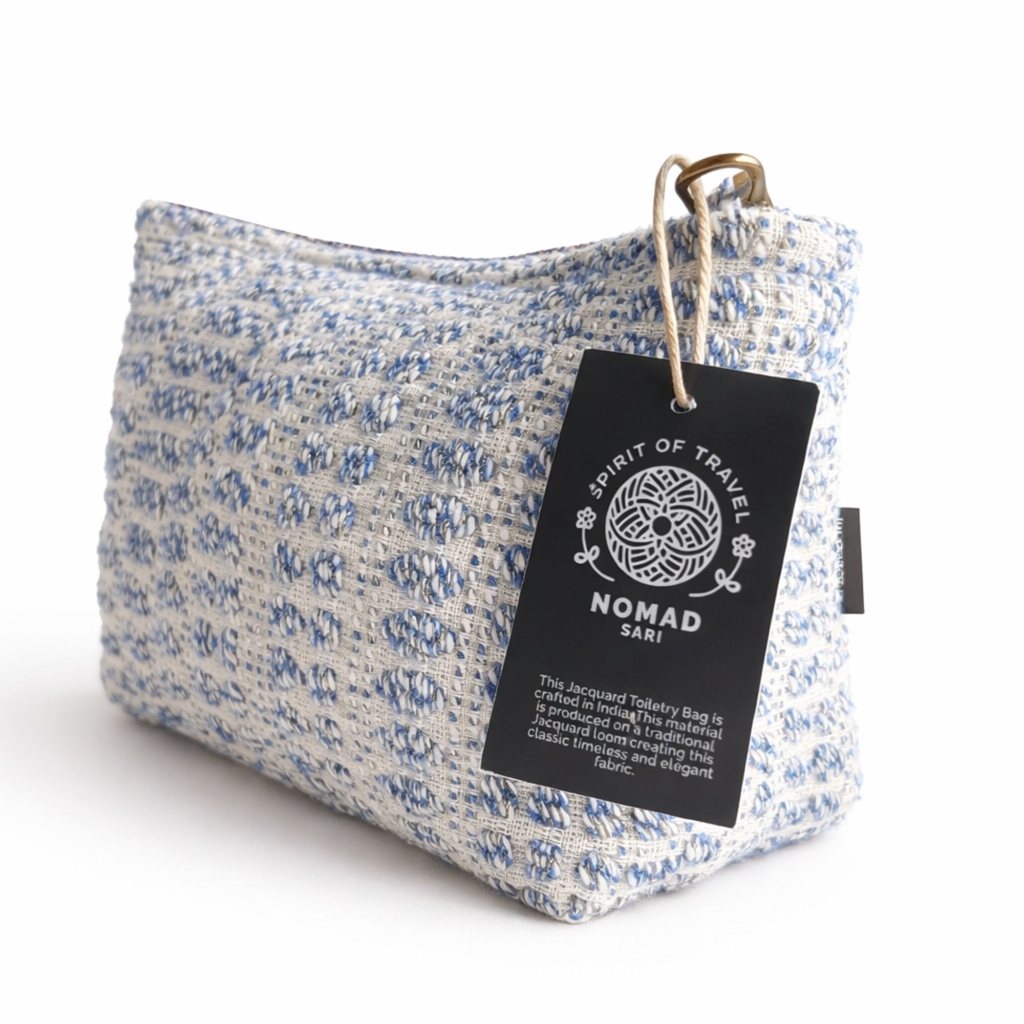 Jacquard Handmade Toiletry Bag Indigo Echo