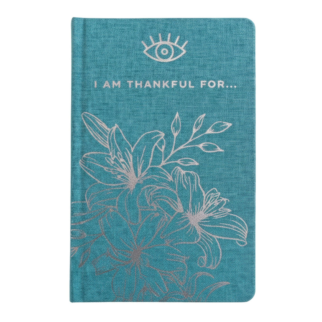 Blue Gratitude Journal with Silver Lining - 120 pages - I am Thankful For