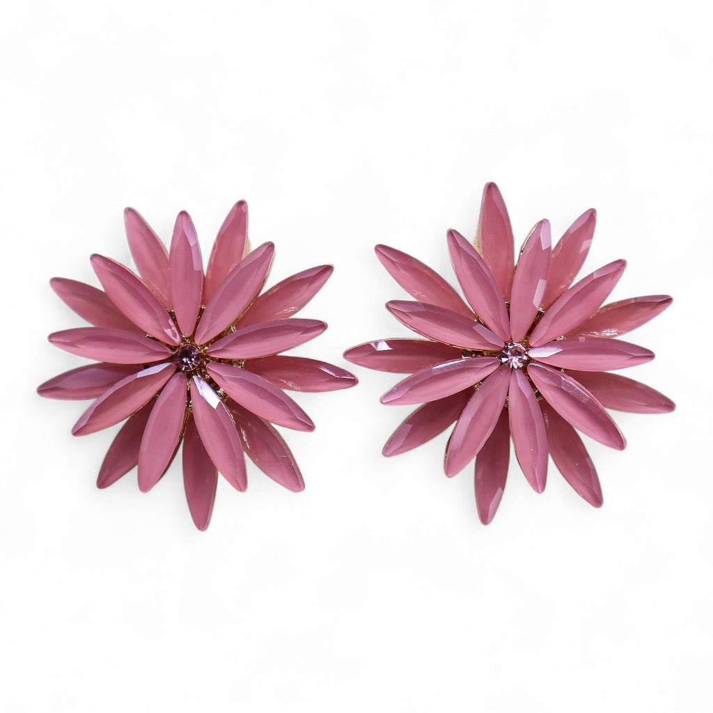 Soft Pink - Vintage Glass - Flowers - Earrings