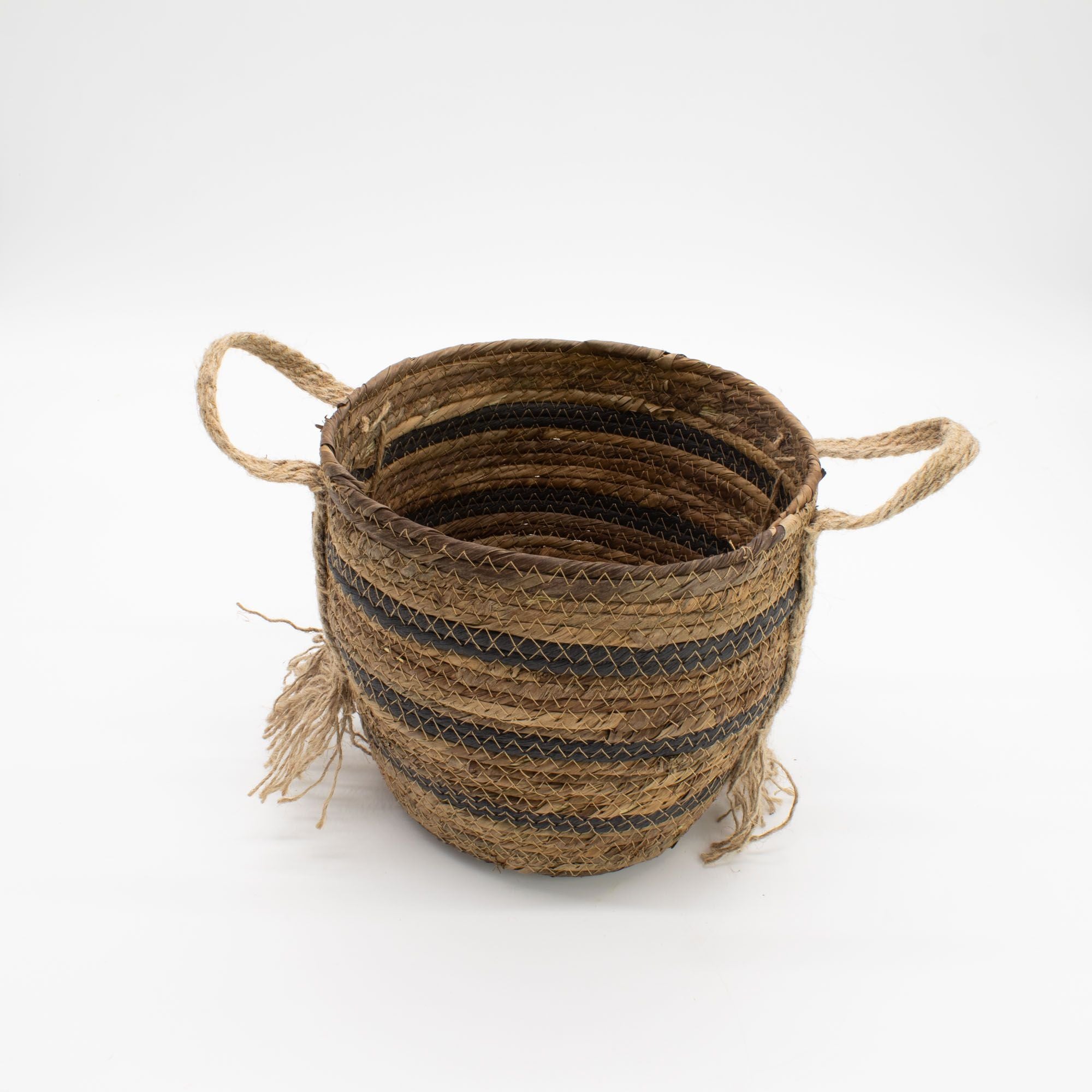 Set of 3 Bananna Leaf & Seagrass Large Baskets Natural Browns