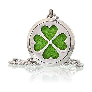 Locket Necklace Stainless Steel Aromatherapy Diffuser Four Leaf Clover