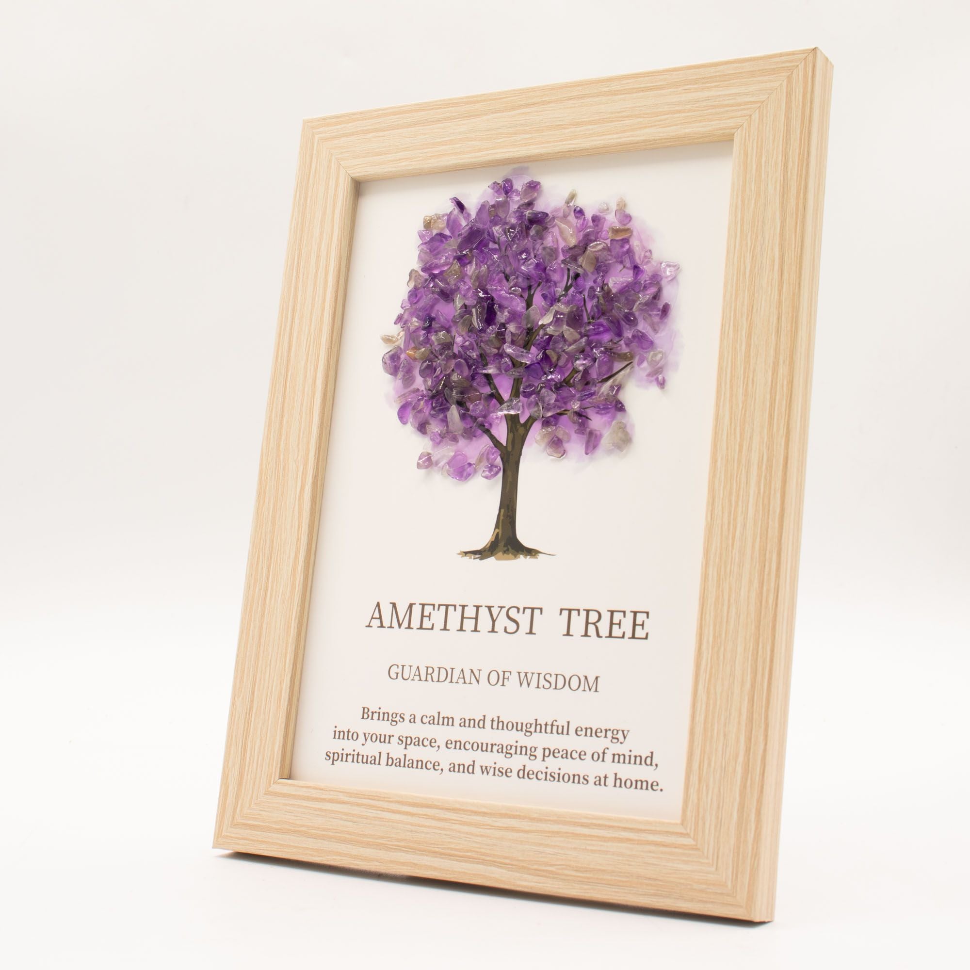 Amethyst Gemstone Crystal Decorative Picture Tree of Life Handmade