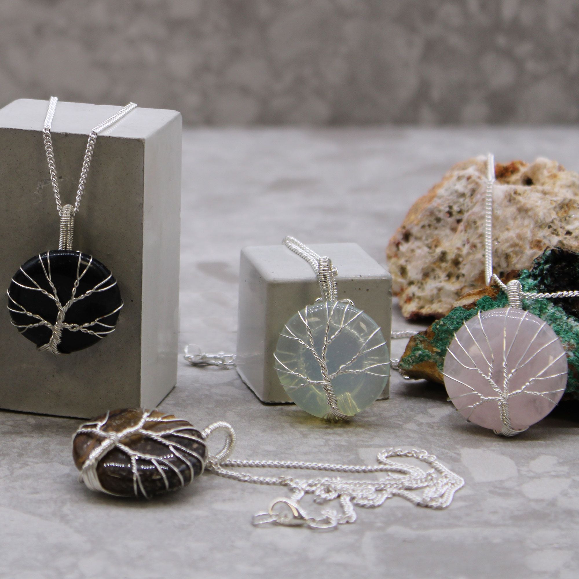 Opalite Gemstone Necklace Tree of Life