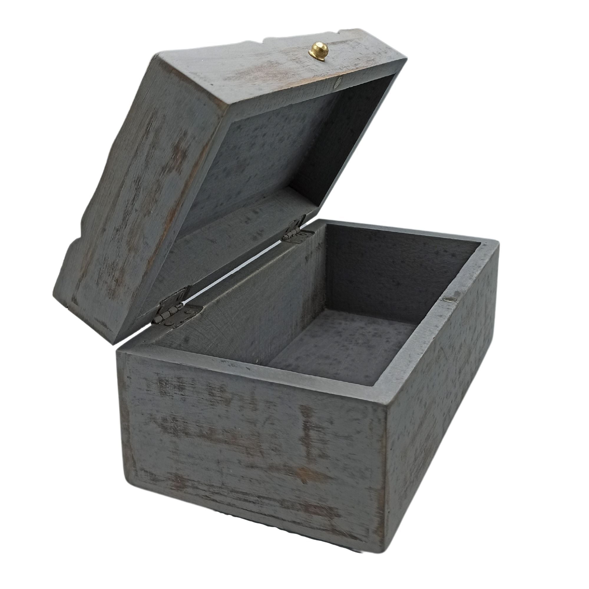 Decorative Wooden Box Vintage Décor Style Grey