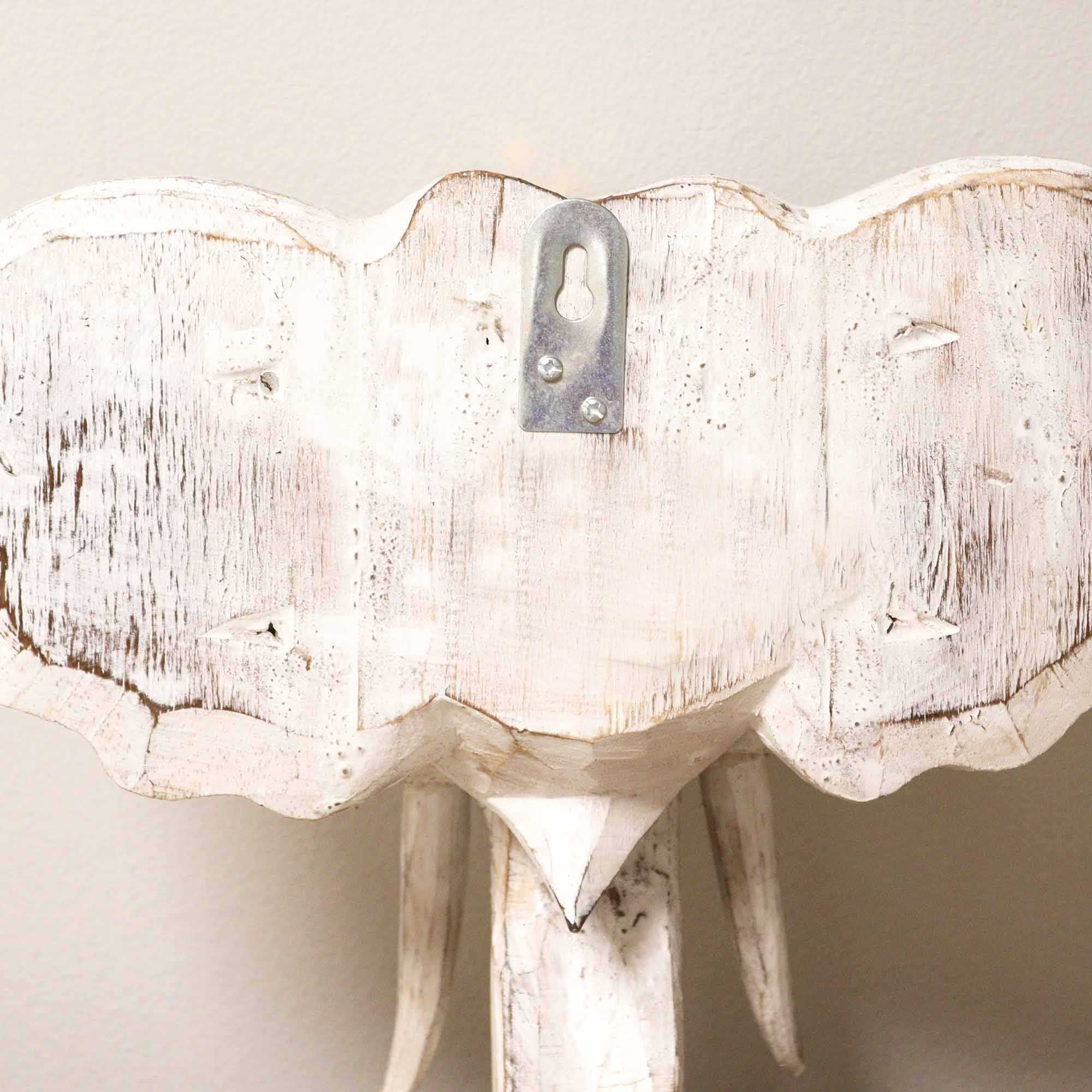 Large Majestic Elephant Head Gold & Whitewash