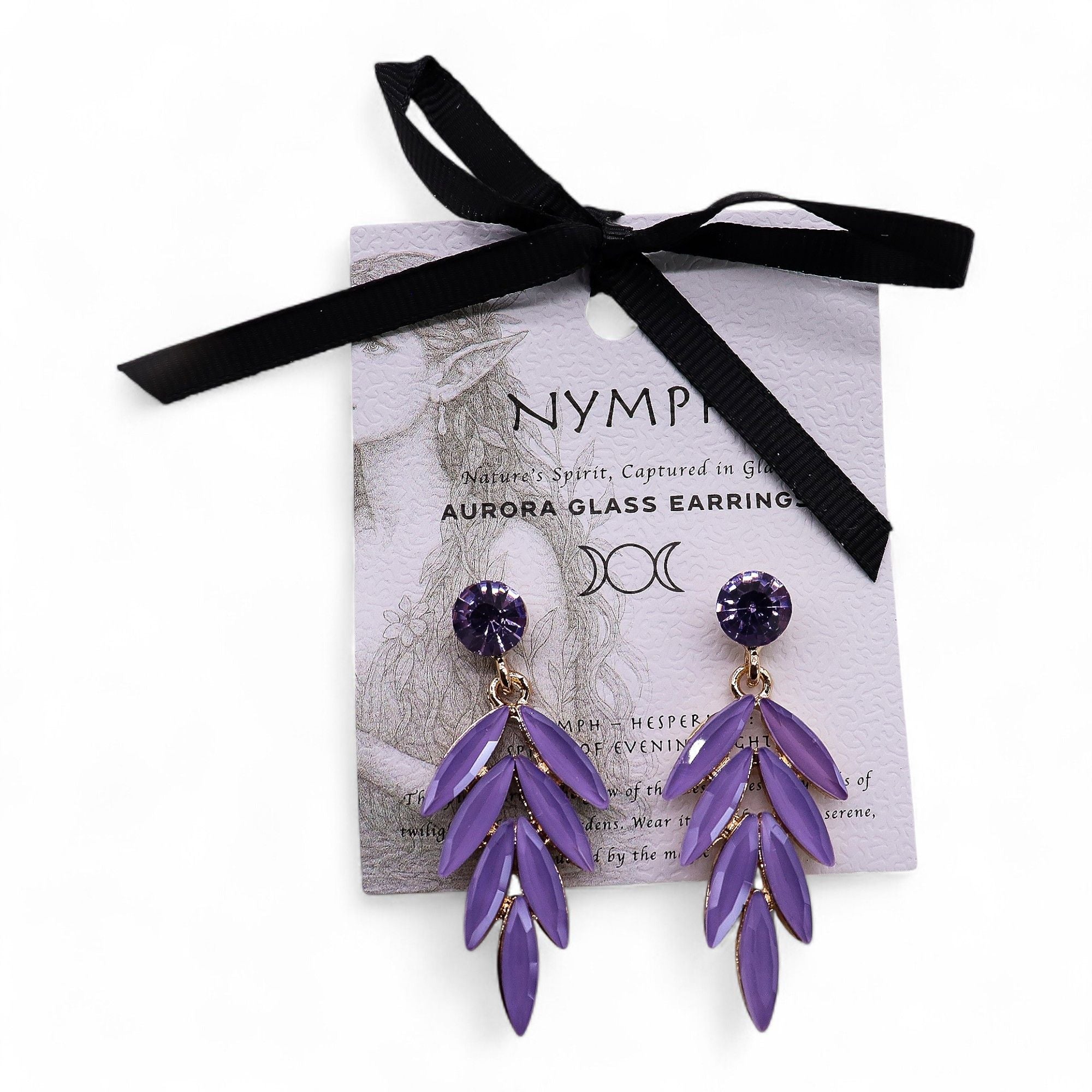 Lavender - Vintage Glass - Faries - Earrings