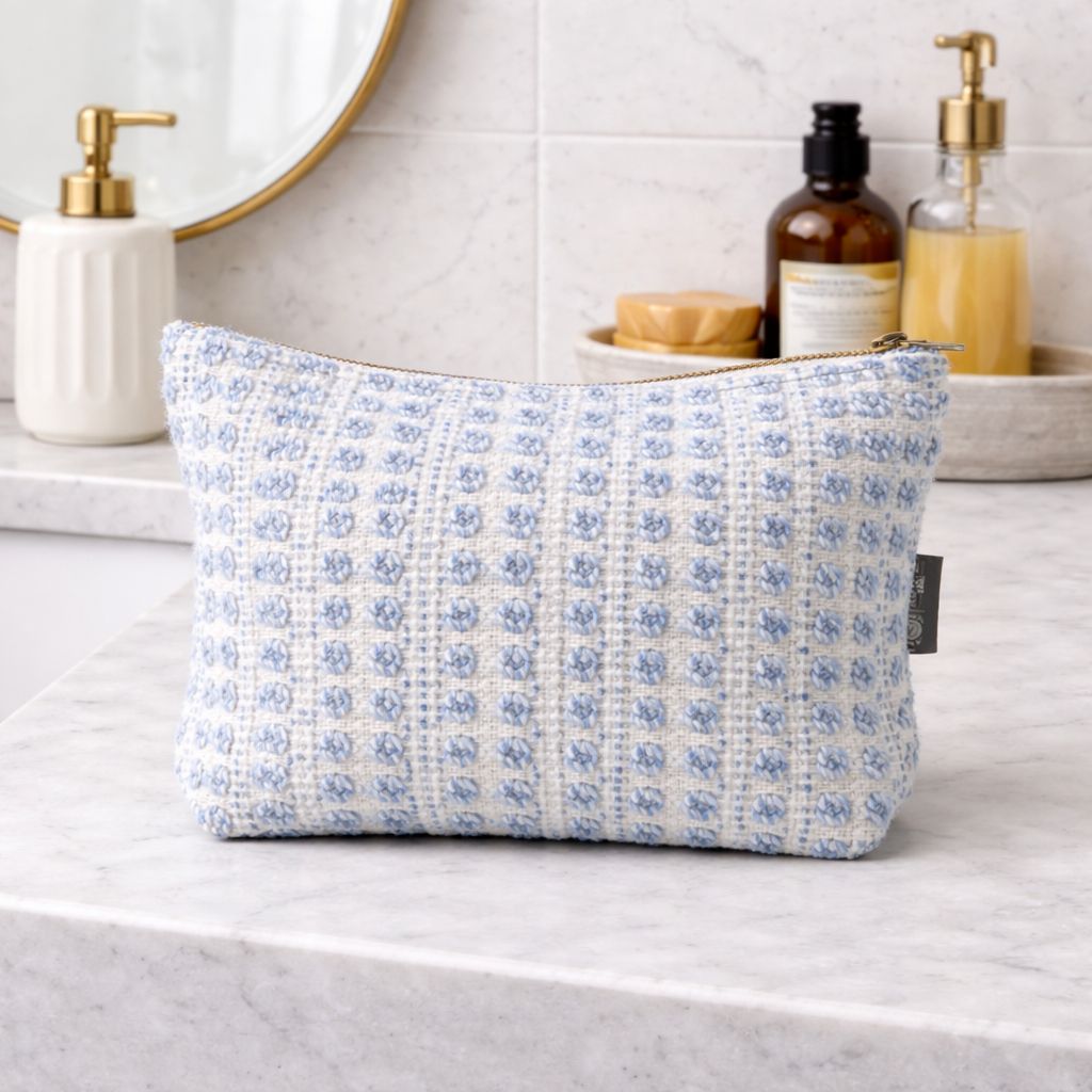 Jacquard Handmade Toiletry Bag Indigo Echo