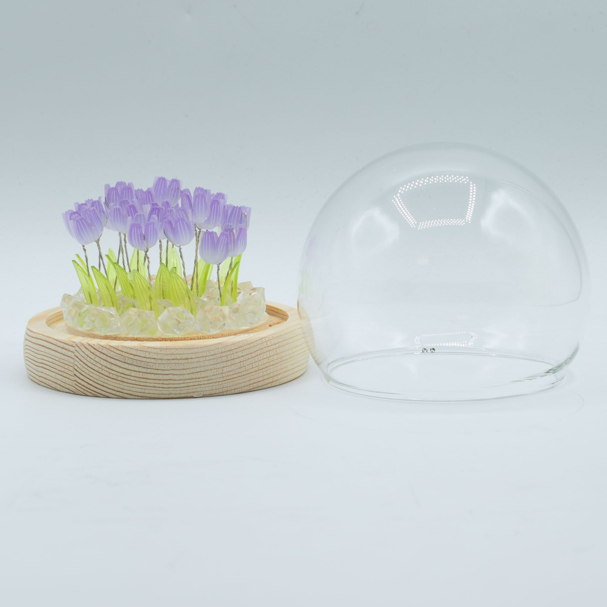 Floral Tulip LED Light Dome, USB Powered Soft Glow Decorative Lamp for Shelves, Bedside, Home Décor