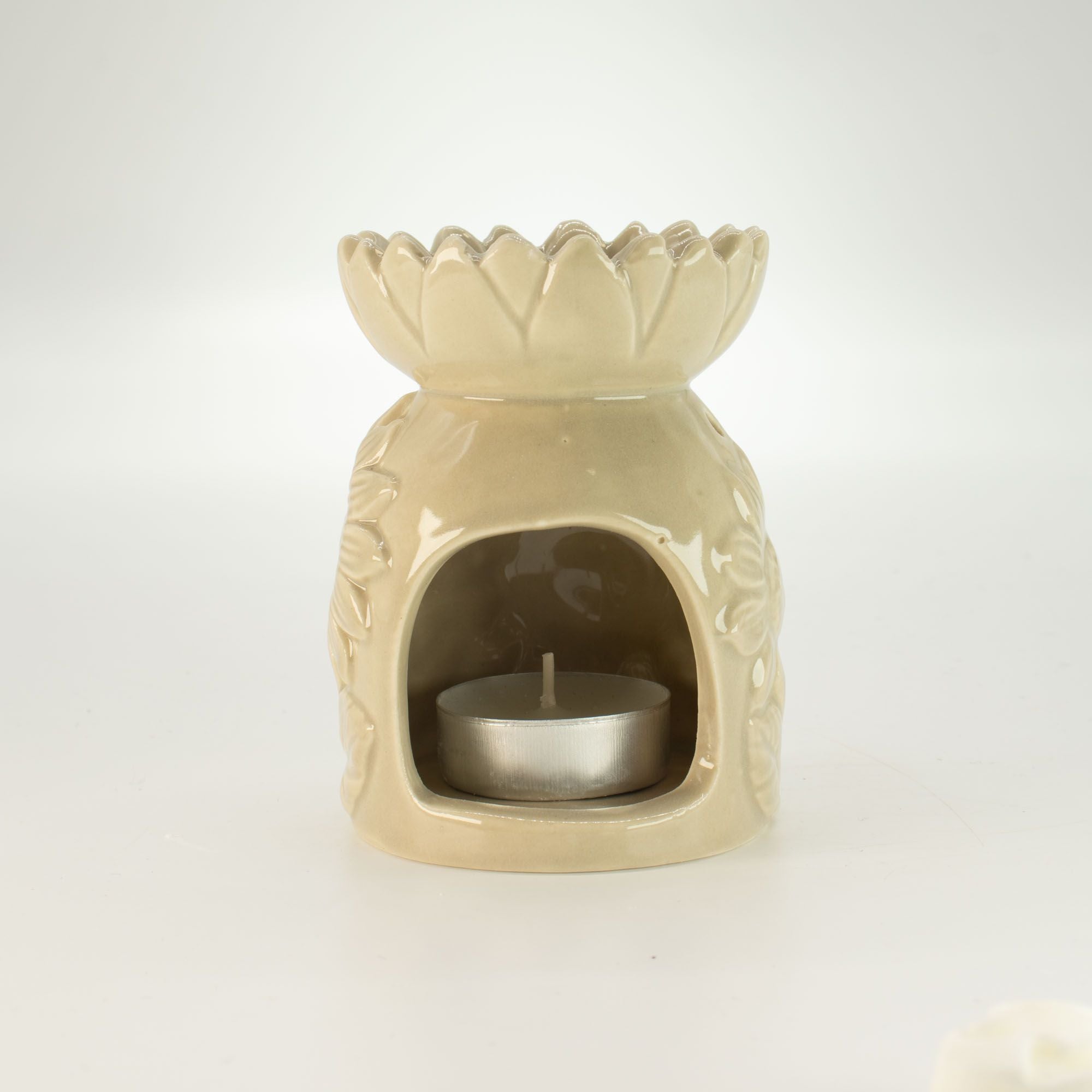 Ceramic Oil Burner Pastel Beige Sunflower