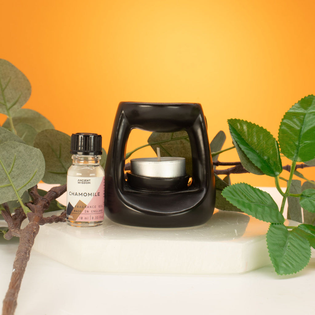 Small Ceramic Zen Oil Burner Classic Matt Black