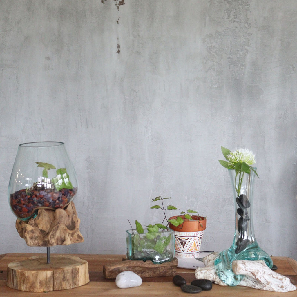 Molten Glass on Wood - Vase - Ornament