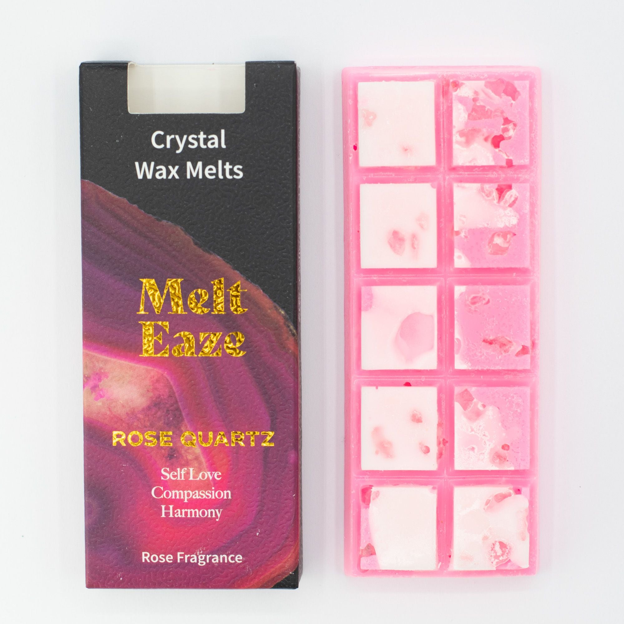 Rose Crystal Wax Melts Bar With Rose Quartz Love Gemstone Chips