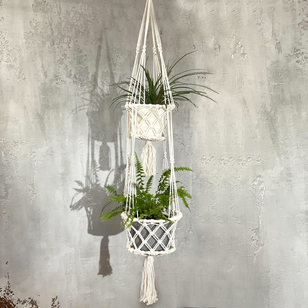 Double Pot Holder Macrame Handmade