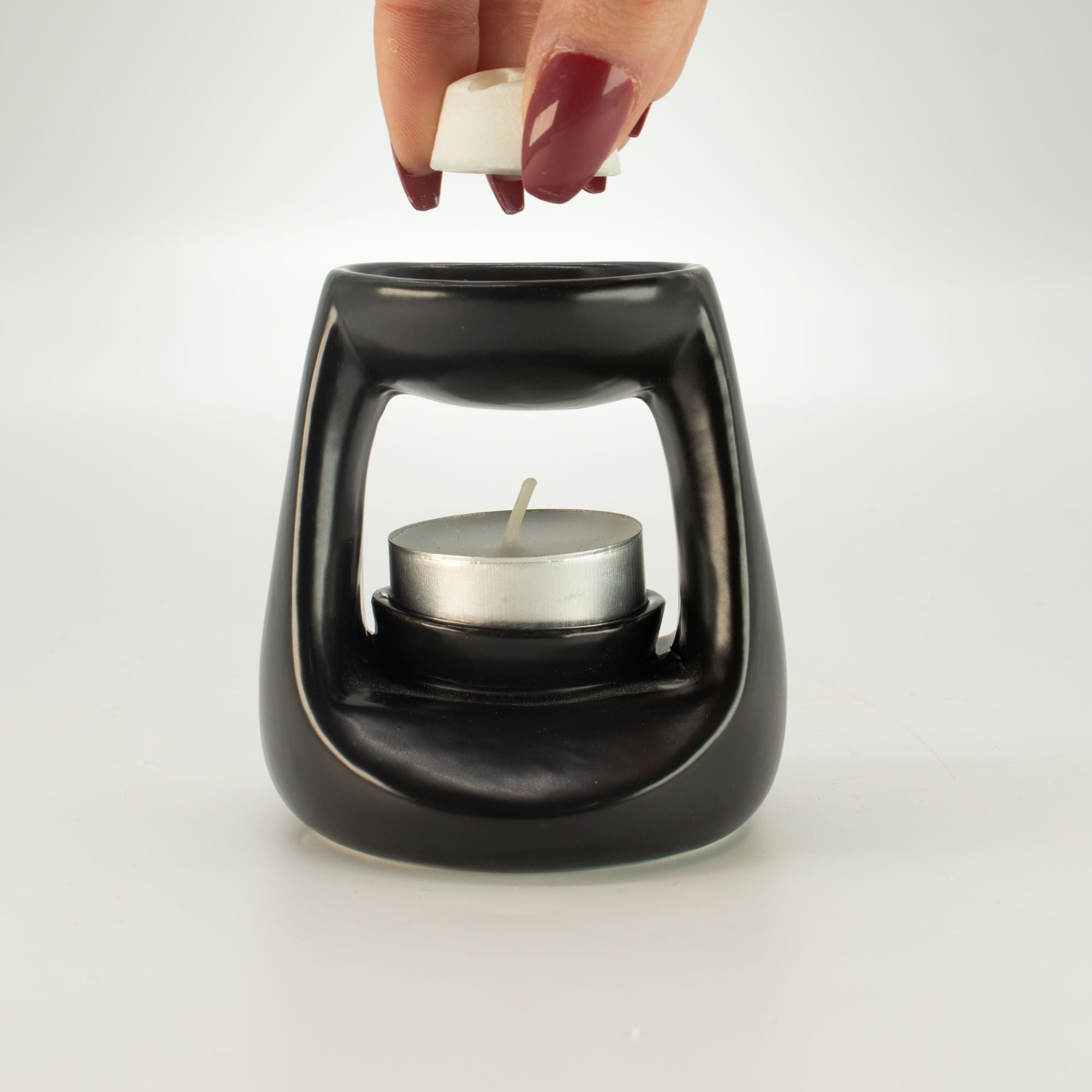 Small Ceramic Zen Oil Burner Classic Matt Black