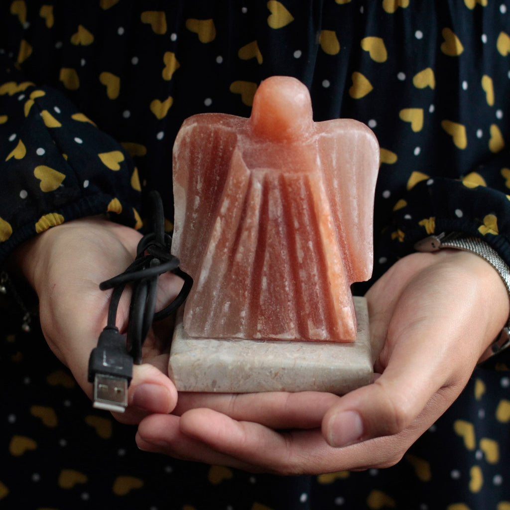 Himalayan Salt lamp USB Angel Shaped (Multi)