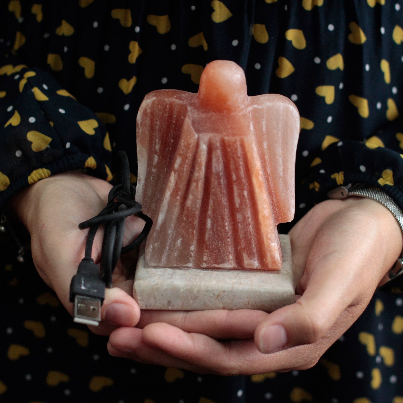 Himalayan Salt lamp USB Angel Shaped (Multi)