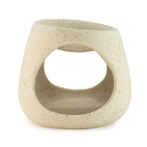 Ceramic Zen Oil Burner Round Pebble Speckled Off-White