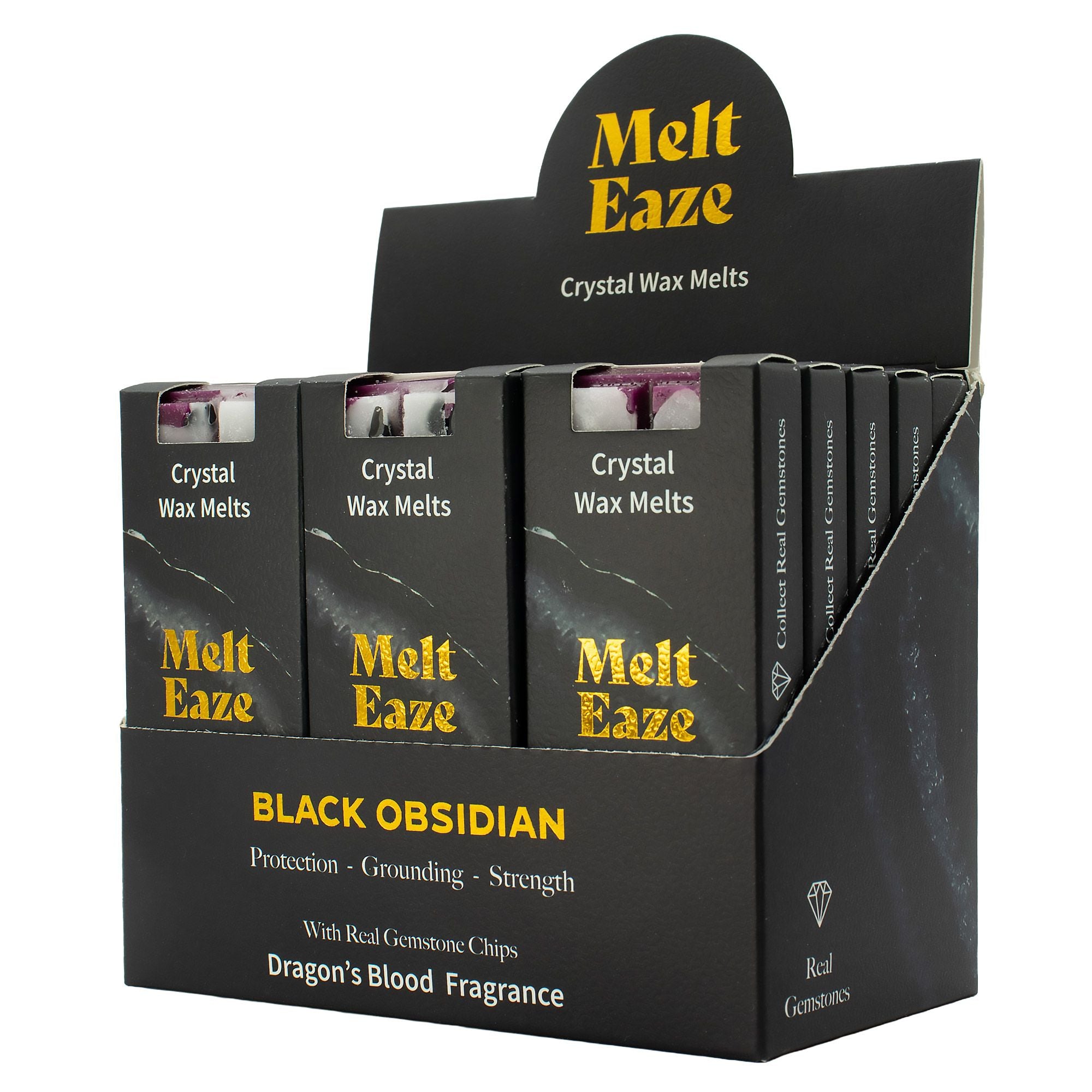 Dragons Blood Crystal Wax Melts Bar With Black Obsidian Gemstone Chips