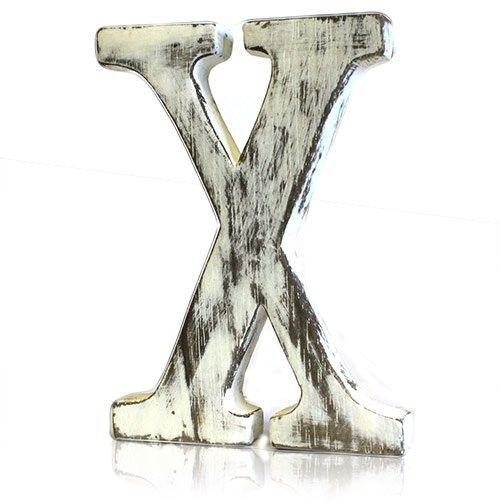 Shabby Chic Hand Carved Letters - X