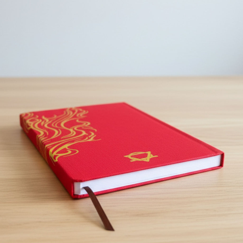 Red Wellness Journal - 120 pages - Golden Mandala and Lotus