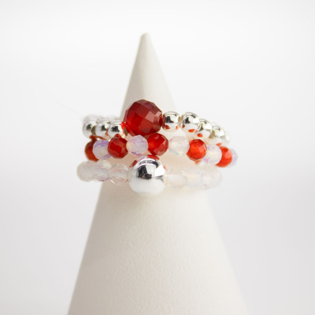 Spirit Gemstone Ring Set Blood Moon