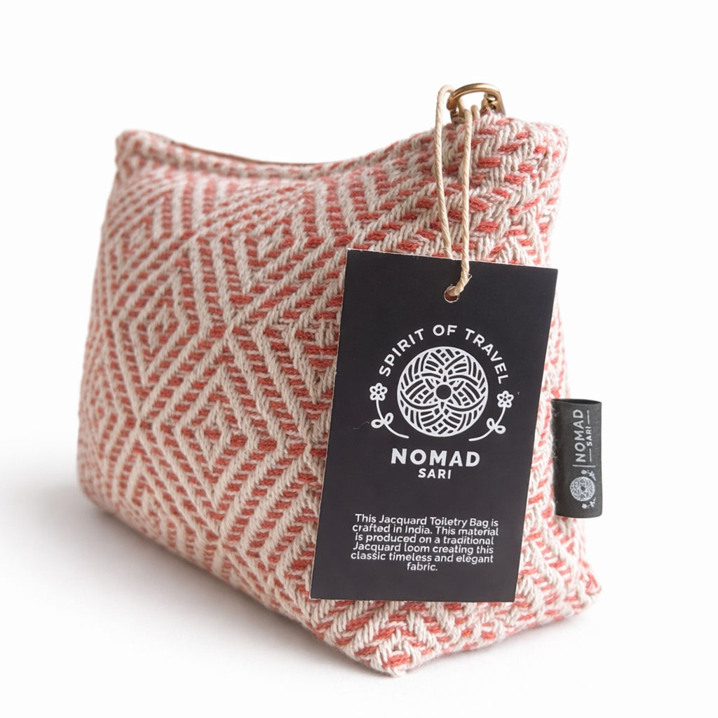 Jacquard HandmadeToiletry Bag Coral Maze