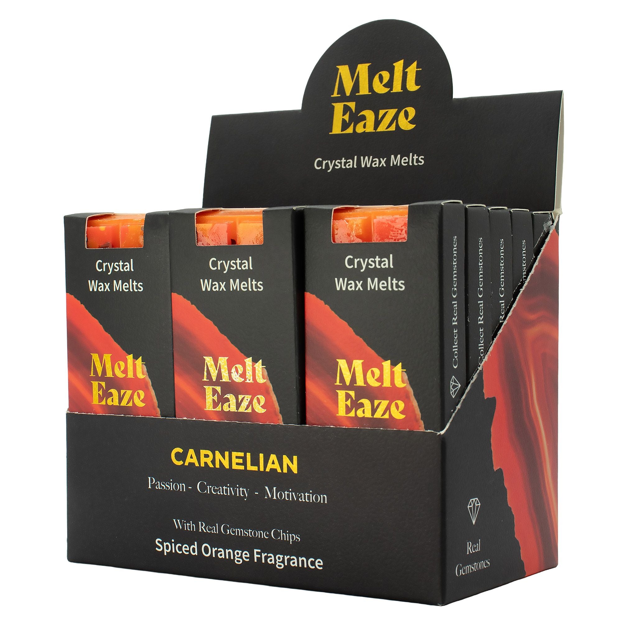 Spiced Orange Crystal Wax Melts Bar With Real Carnelian Gemstone Chips