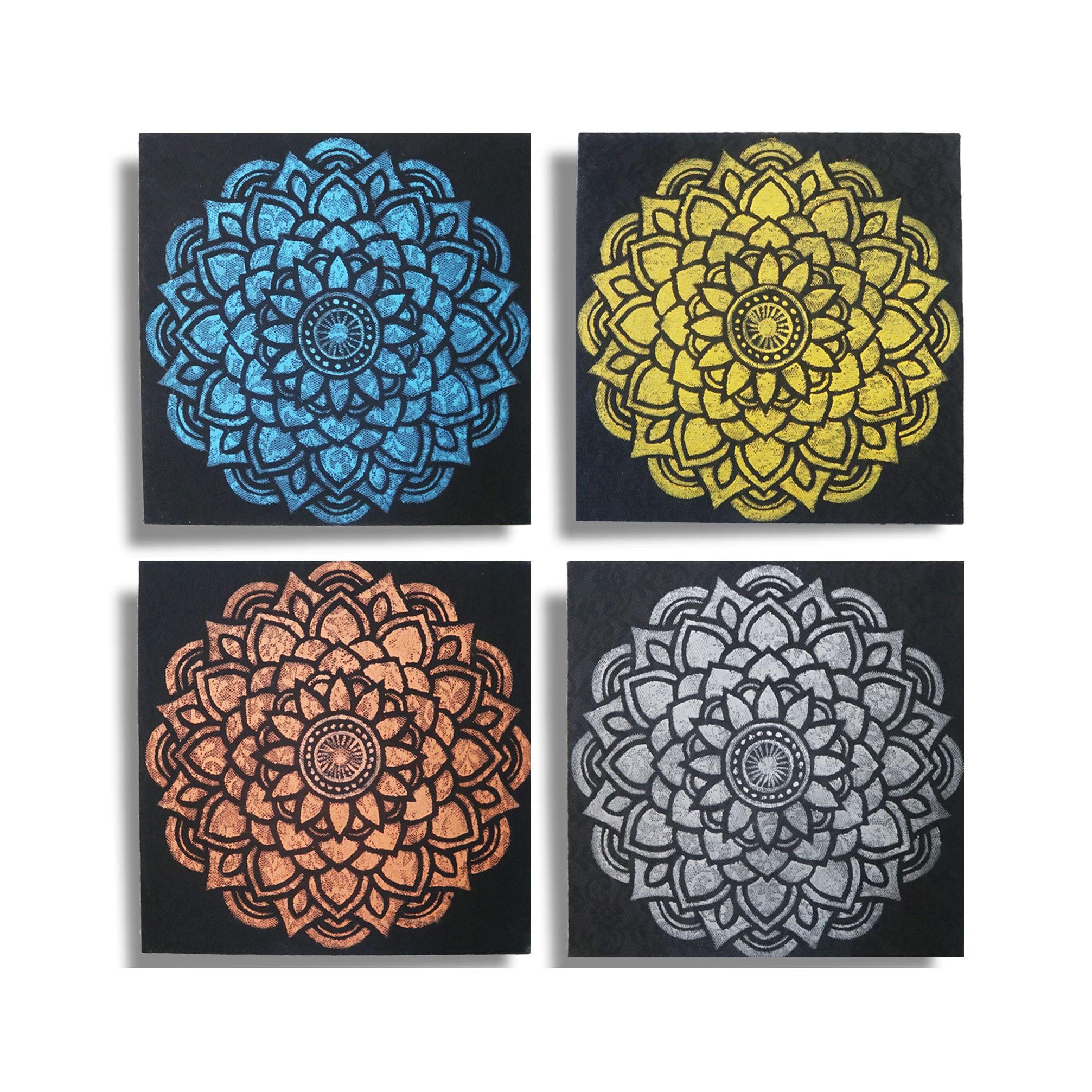Mandala Brocade Paintings Set of 4