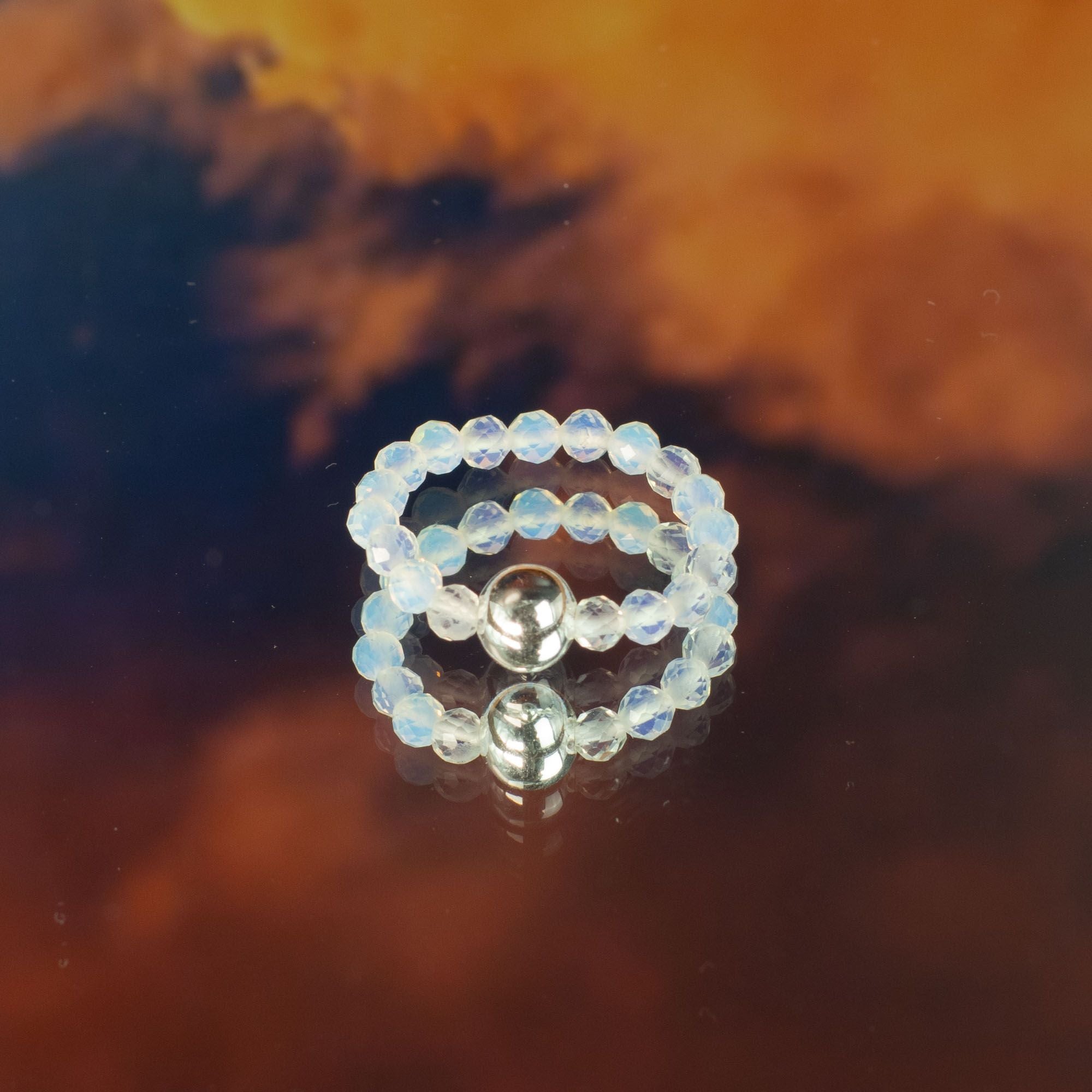Spirit Gemstone Ring Set Blood Moon
