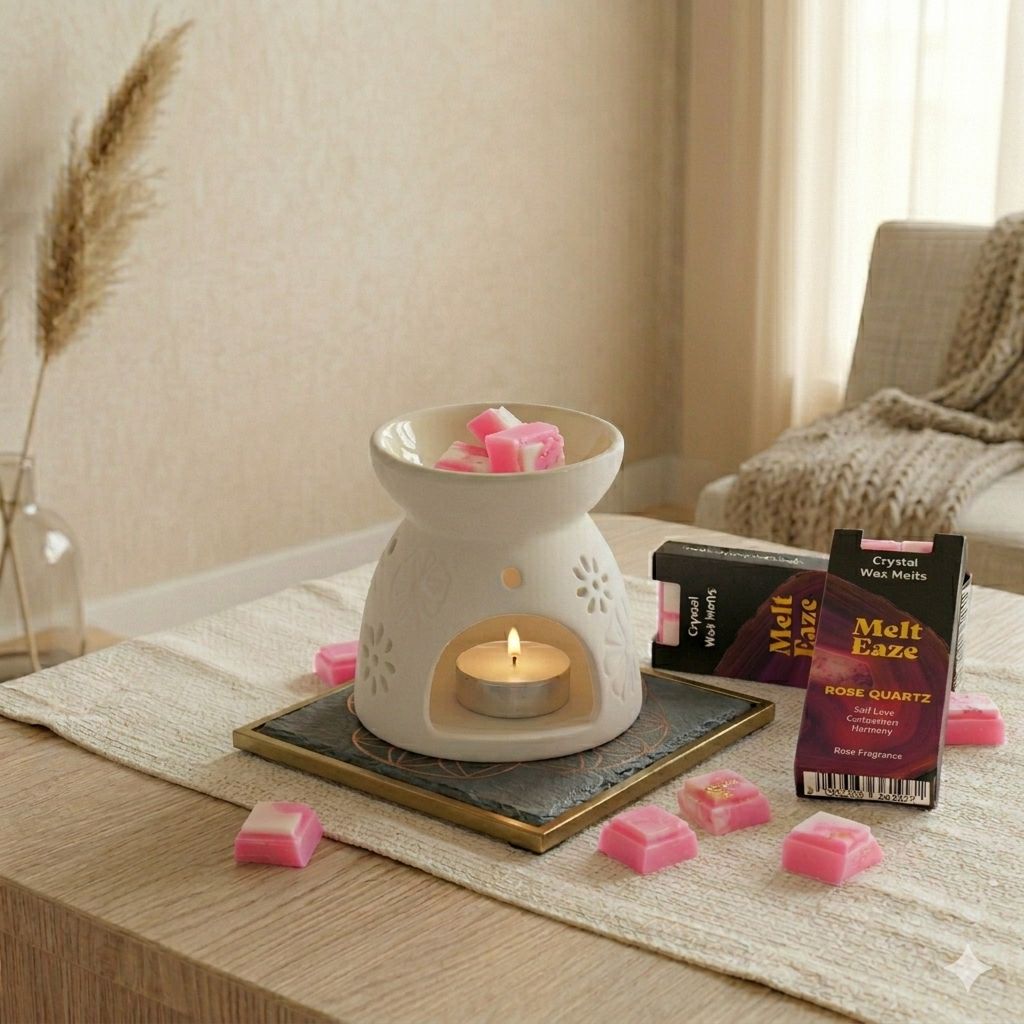 Rose Crystal Wax Melts Bar With Rose Quartz Love Gemstone Chips