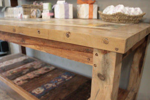 Recycled Home Furniture A&C 2.2m Standard Table with top shelf