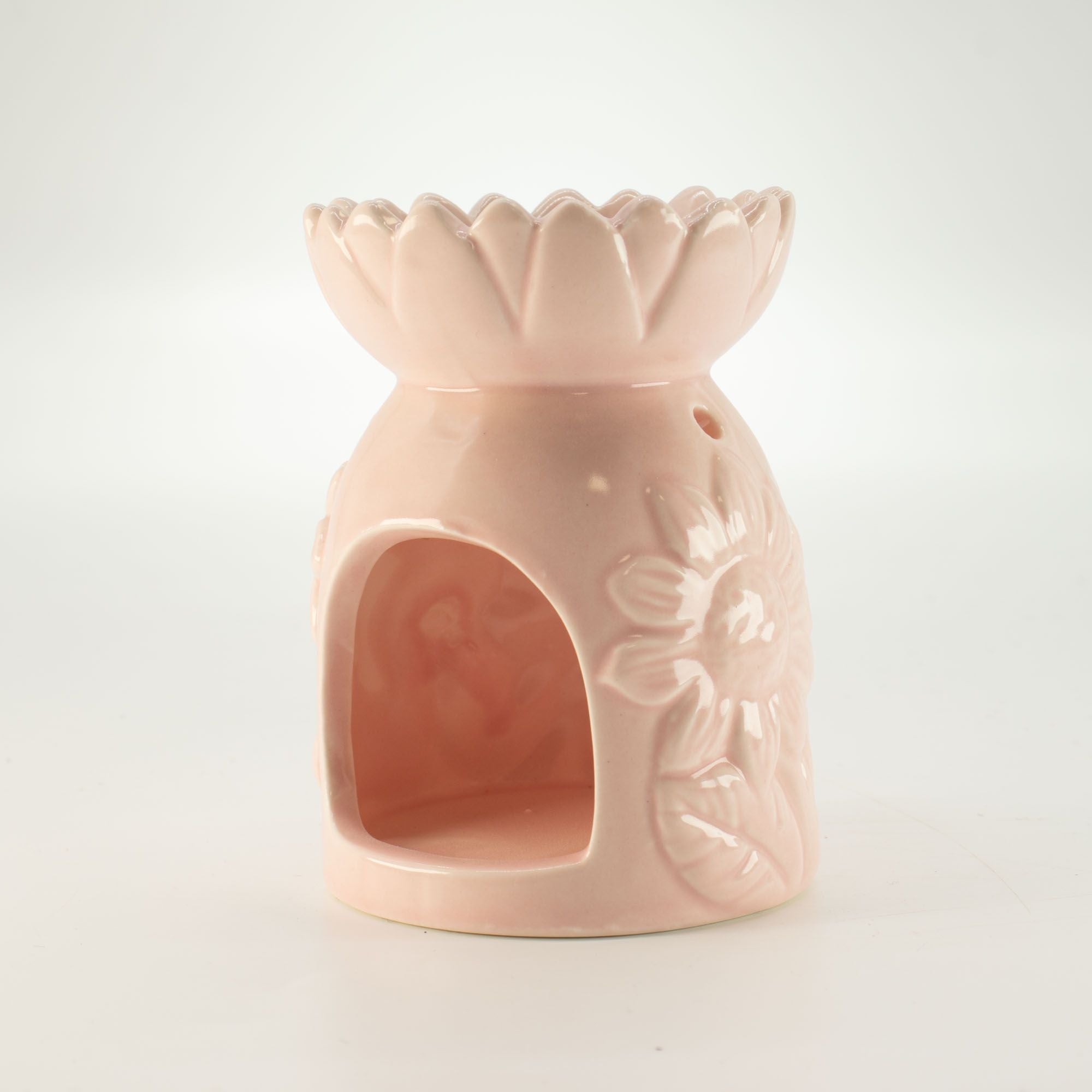 Ceramic Oil Burner Pastel Pink Sunflower