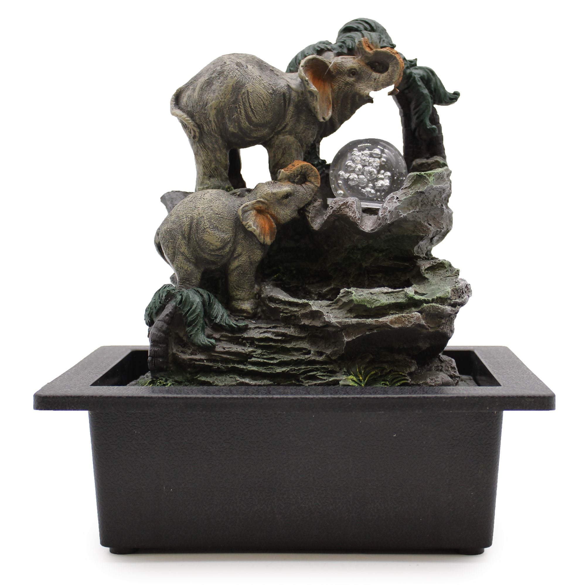 Tabletop Water Feature Elephant Family