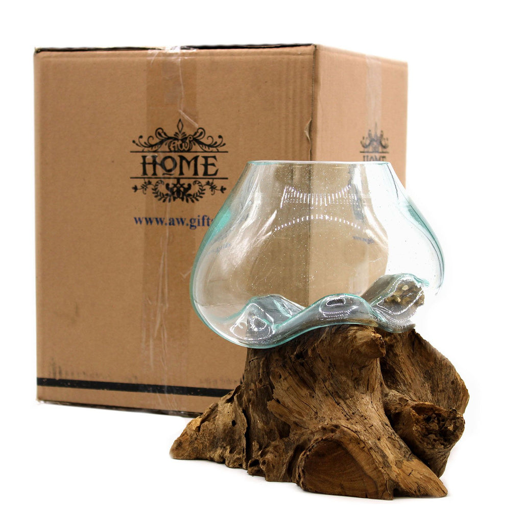 Molten Glass on Wood - Large Bowl - Ornament