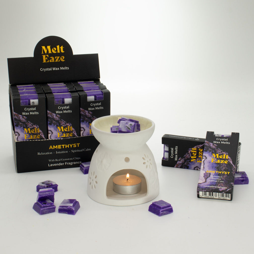 Lavender Crystal Wax Melts Bar With Amethyst Gemstone Chips