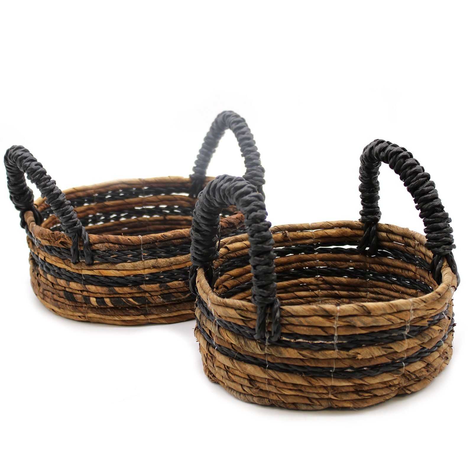 Set of 2 Banana Leaf & Hitam Raffia Basket