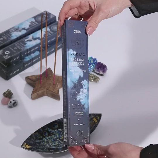 Taurus Zodiac Incense Sticks with Opalite Gemstone Crystal Giftset